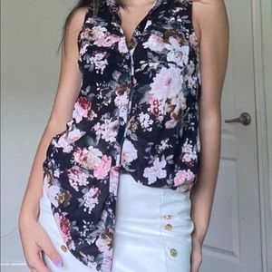 ELEGANT BLACK FLORAL BLOUSE -from EMBER missy